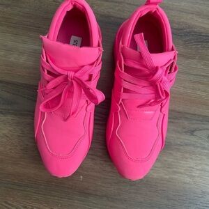 Steve Madden Neon Pink Platform Sneakers